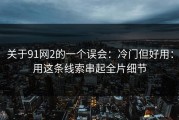 关于91网2的一个误会：冷门但好用：用这条线索串起全片细节