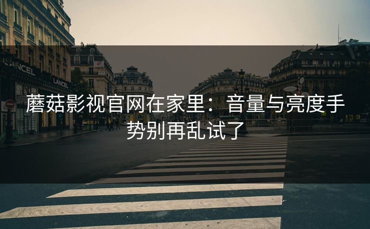 蘑菇影视官网在家里:音量与亮度手势别再乱试了 蘑菇影视官网在家里:音量与亮度手势别再乱试了