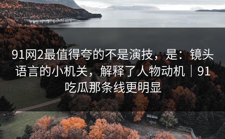 91网2最值得夸的不是演技，是：镜头语言的小机关，解释了人物动机｜91吃瓜那条线更明显