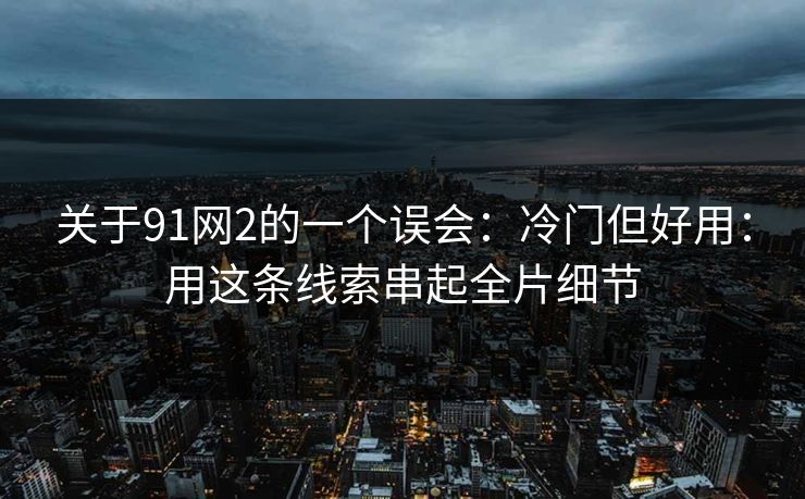关于91网2的一个误会：冷门但好用：用这条线索串起全片细节