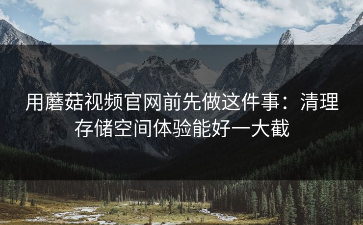 用蘑菇视频官网前先做这件事：清理存储空间体验能好一大截