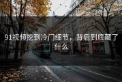 91视频挖到冷门细节，背后到底藏了什么