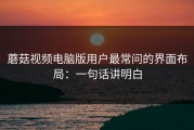 蘑菇视频电脑版用户最常问的界面布局：一句话讲明白