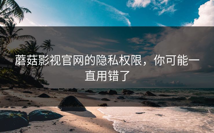 蘑菇影视官网的隐私权限，你可能一直用错了