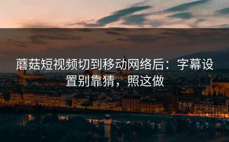 蘑菇短视频切到移动网络后：字幕设置别靠猜，照这做