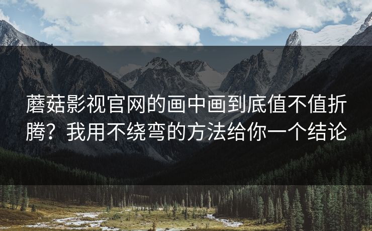 蘑菇影视官网的画中画到底值不值折腾？我用不绕弯的方法给你一个结论