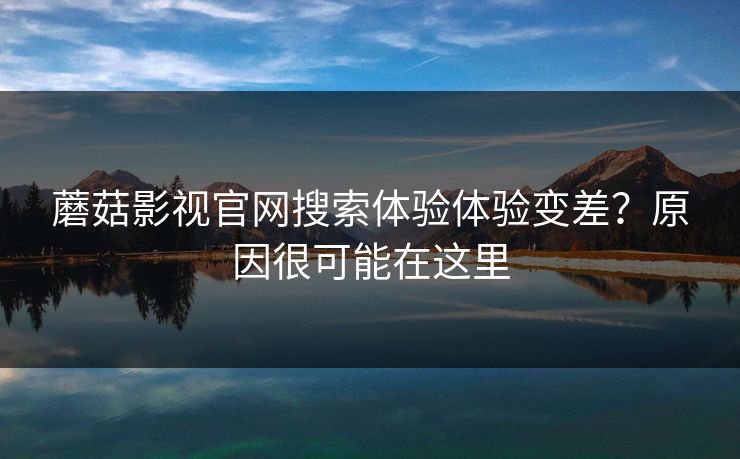 蘑菇影视官网搜索体验体验变差？原因很可能在这里