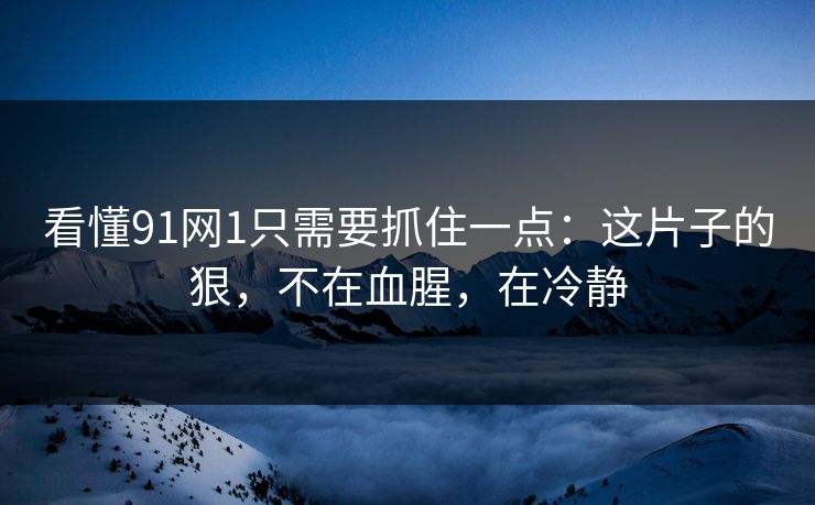 看懂91网1只需要抓住一点：这片子的狠，不在血腥，在冷静
