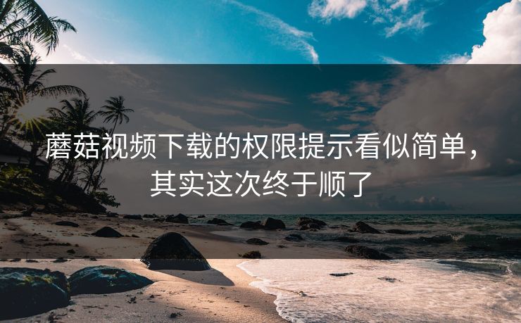 蘑菇视频下载的权限提示看似简单,其实这次终于顺了 蘑菇视频下载的权限提示看似简单,其实这次终于顺了